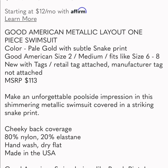 NWT Good American Layout Metallic Swimsuit 🏝☀️🌈 - Picture 4 of 5